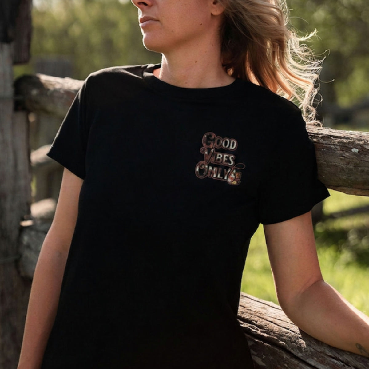 Women's Good Vibes Only Tee - Black