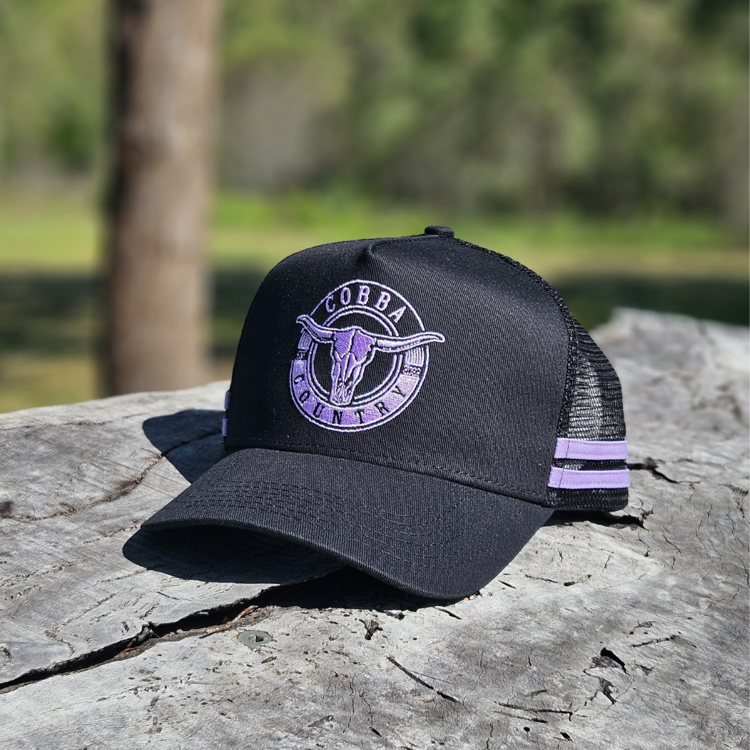 Trucker Hat - Hunter Black & Purple