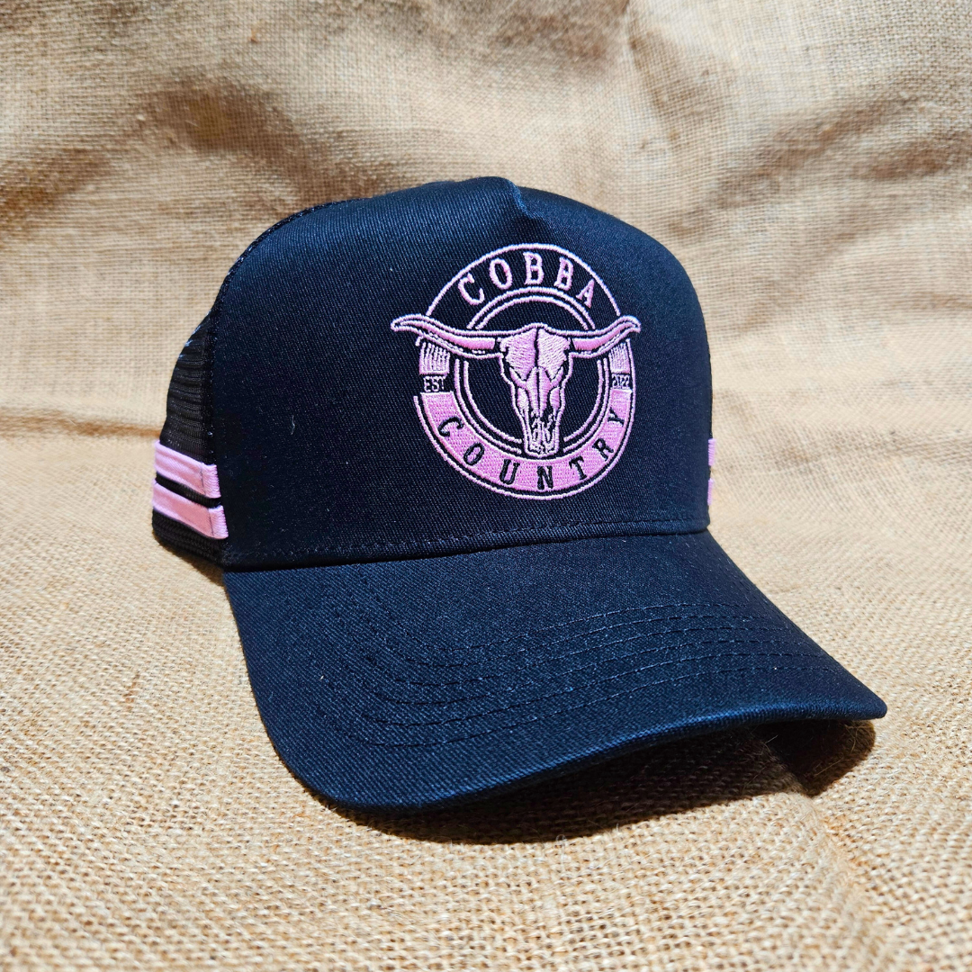 Trucker Hat - Hunter Black & Pink