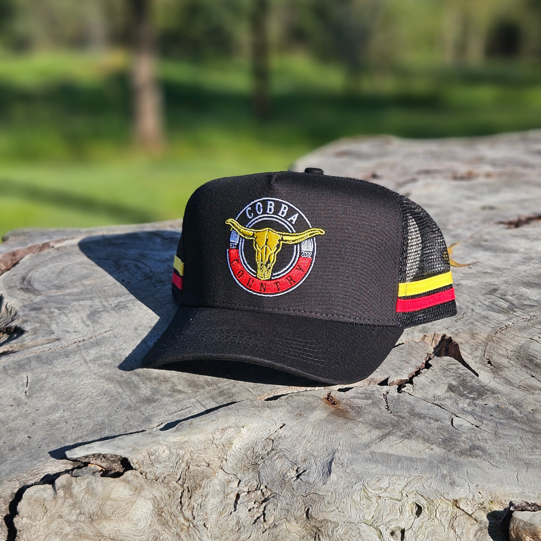 Trucker Hat - Hunter Black/Red/Yellow