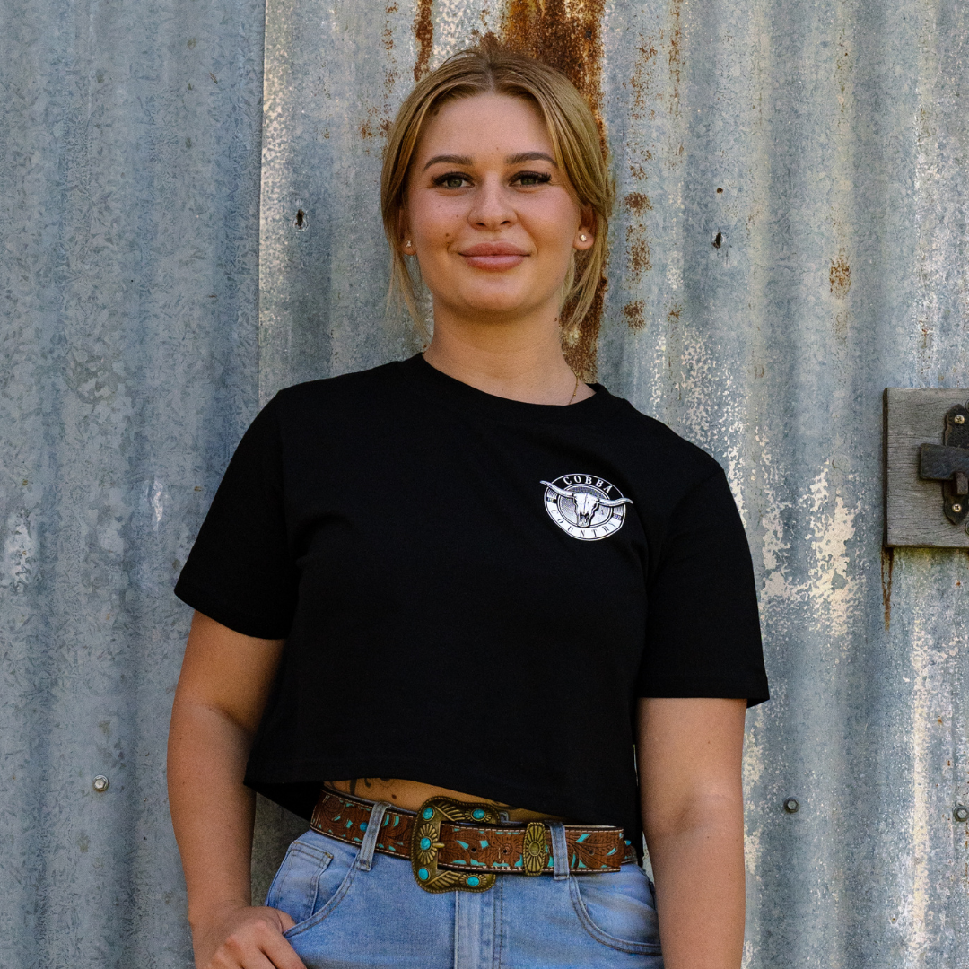 Cropped Hunter Tee - Black