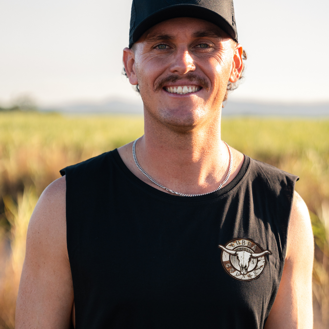 Men's Tank - Black & Cowhide
