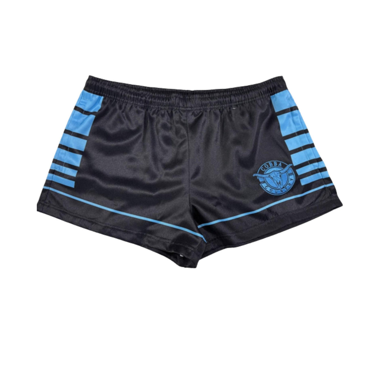 Kid's Footy Shorts (with zip pockets) - Black Blue