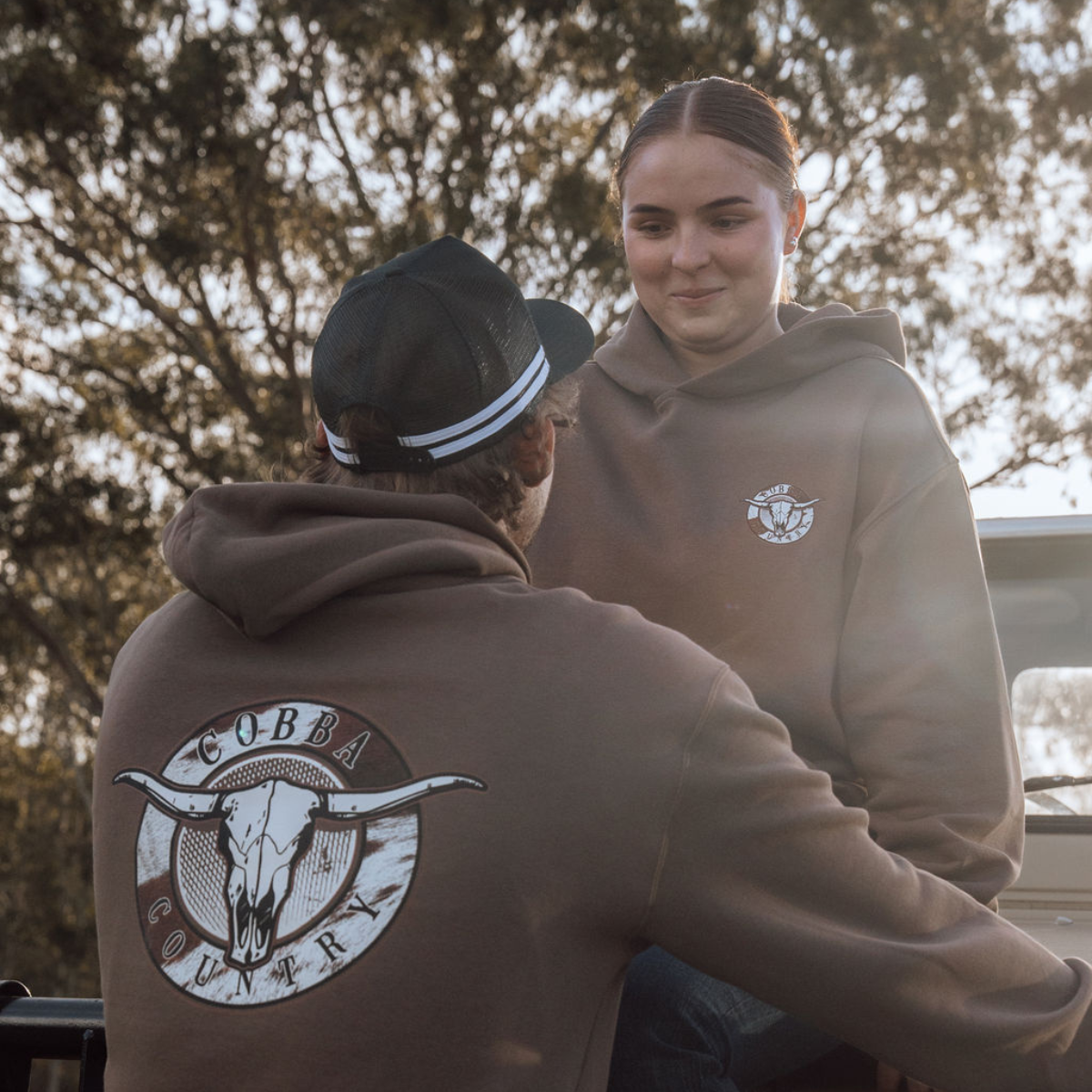 Hunter Hoodie - Brown & Cowhide