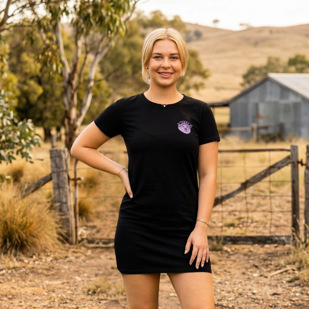 T-Shirt Dress - Black & Pink