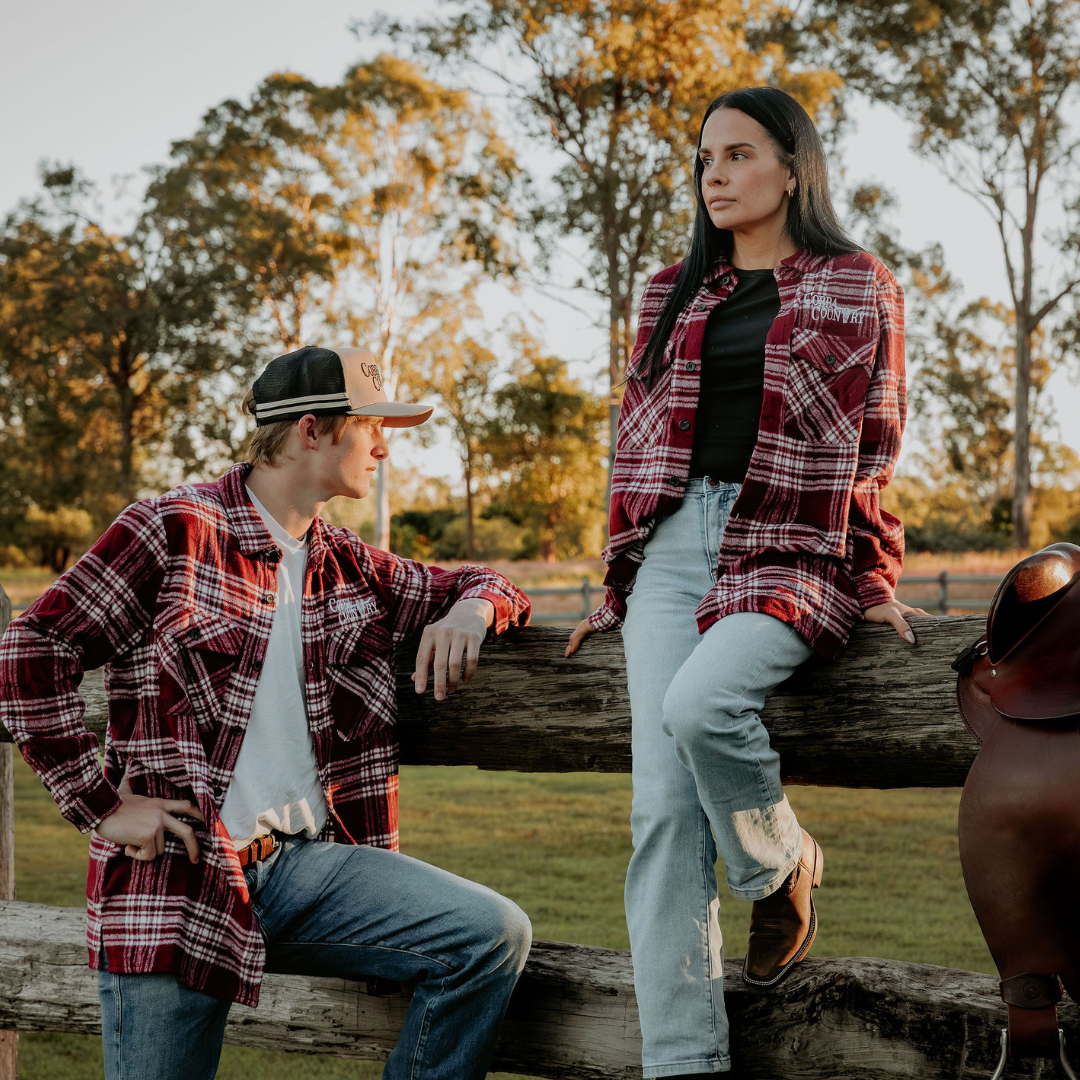 Flannel Jacket - Burgundy