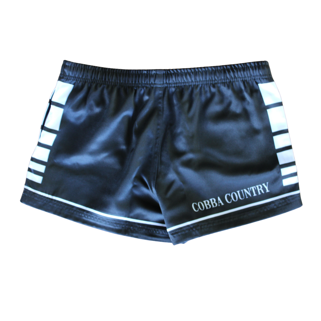 Footy Shorts (with Zip Pockets) - Black "It Is What It Is"