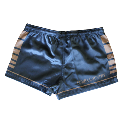Footy Shorts (with Zip Pockets) - Black "Looks Good From My Place"