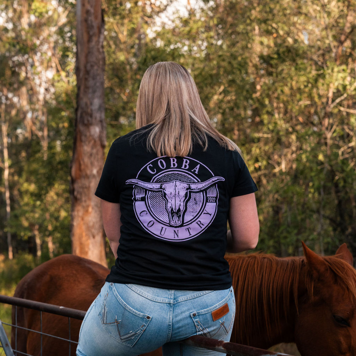 Women's Hunter Tee - Black & Purple