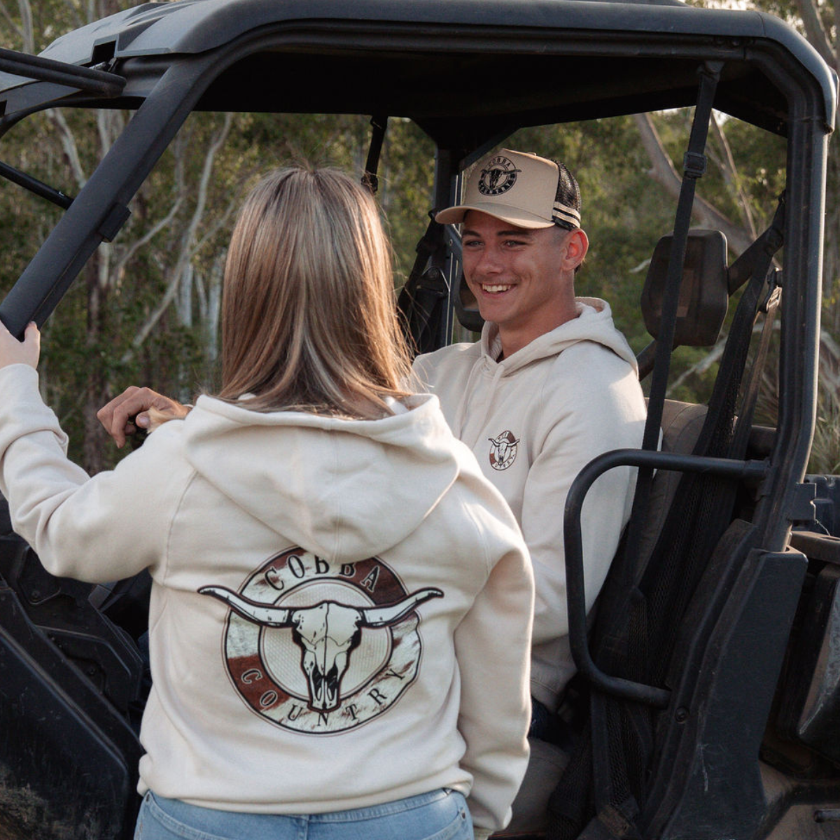 Hunter Hoodie - Bone & Cowhide