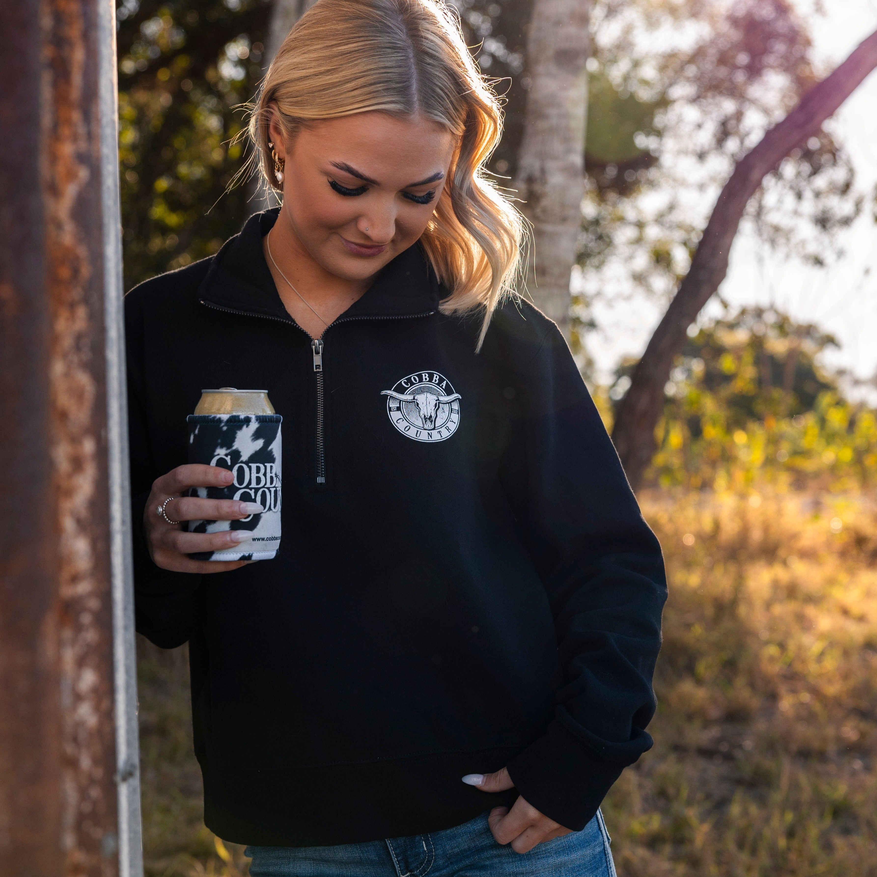 Half-Zip Jumper (Unisex) - Black