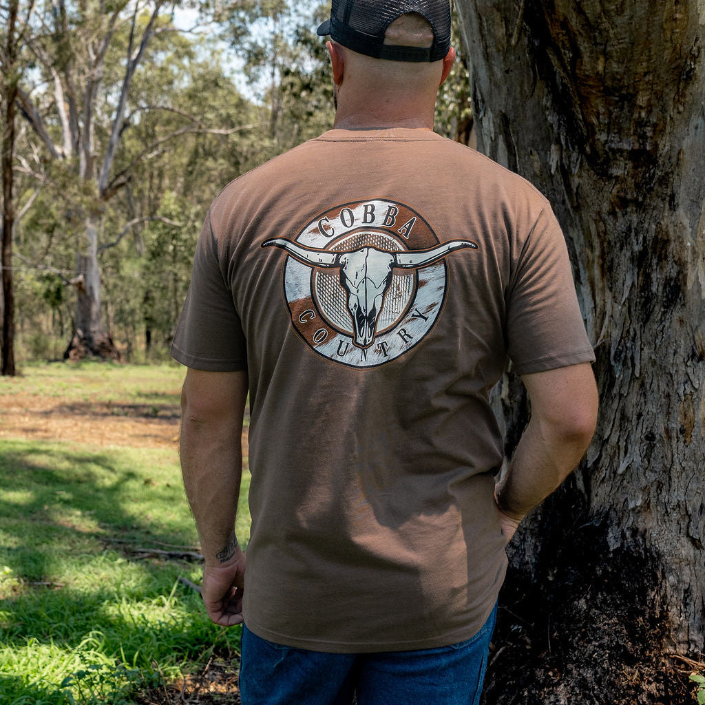Men's Hunter Tee - Brown & Cowhide