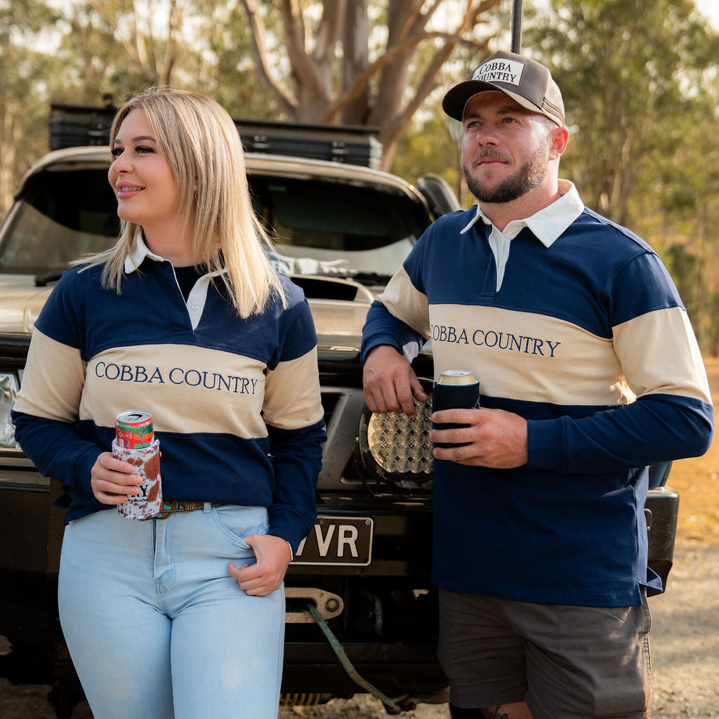 Unisex Rugby Jersey - Navy & Tan