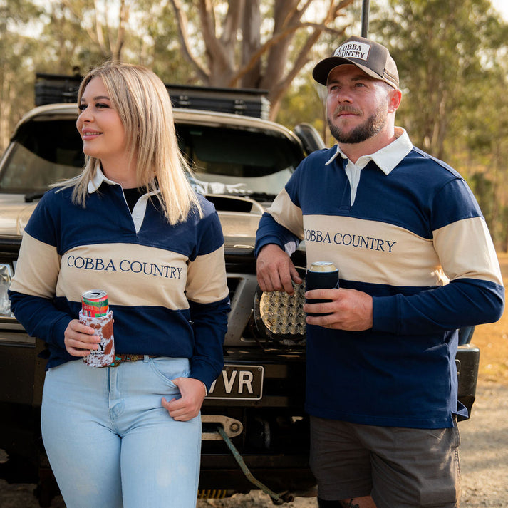 Unisex Rugby Jersey - Navy & Tan – Cobba Country