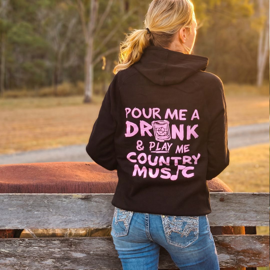 Hoodie - Pink Pour Me A Drink