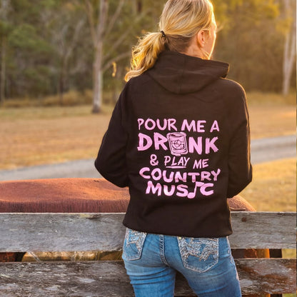 Hoodie - Pink Pour Me A Drink