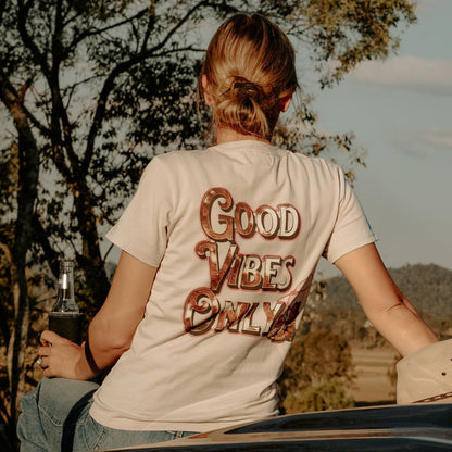 Women's Good Vibes Only Tee - Bone