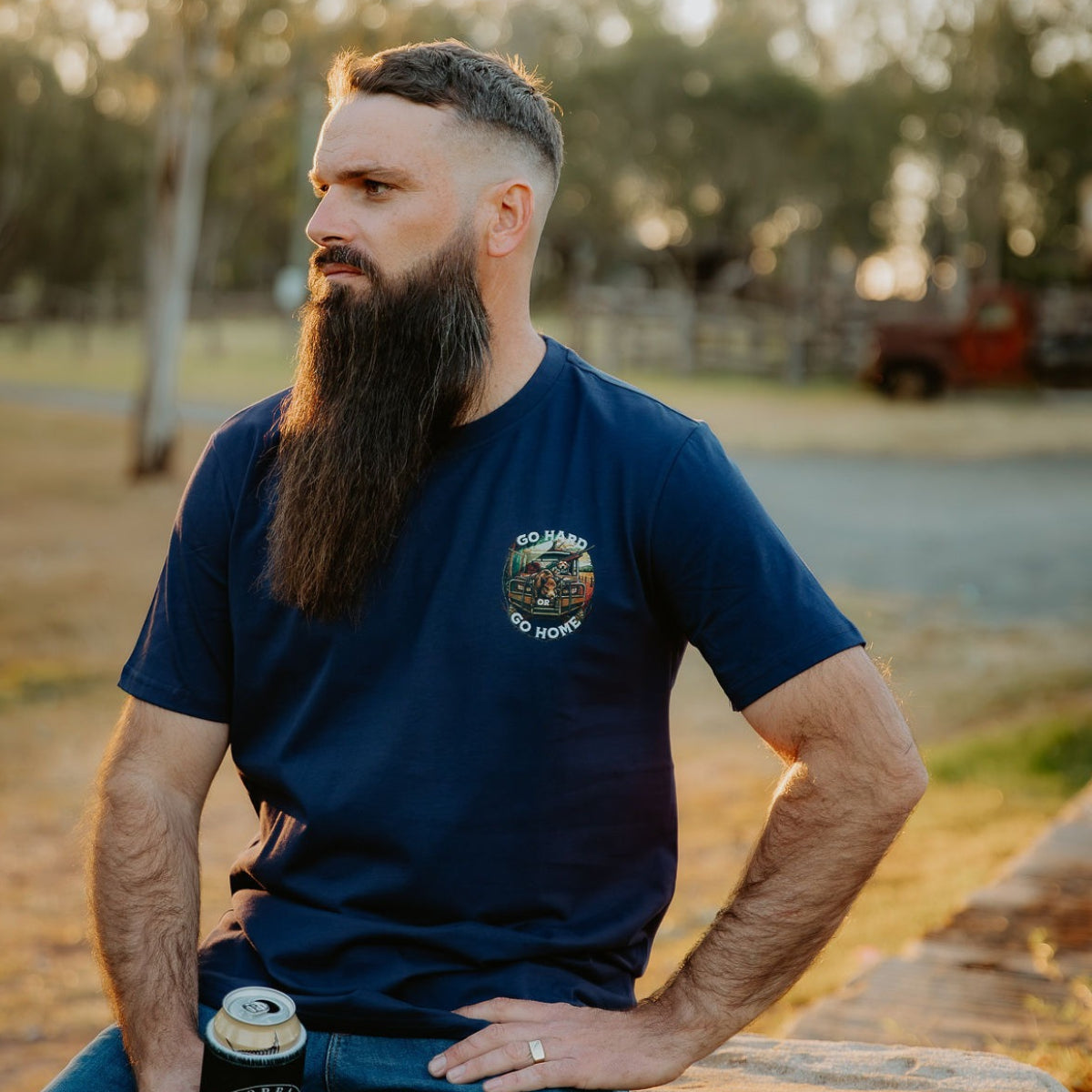Men's Go Hard Or Go Home Tee - Navy