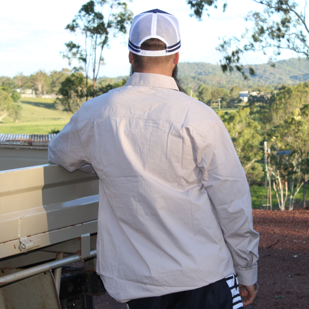 Men's Work Shirt (Full Button) - Stone