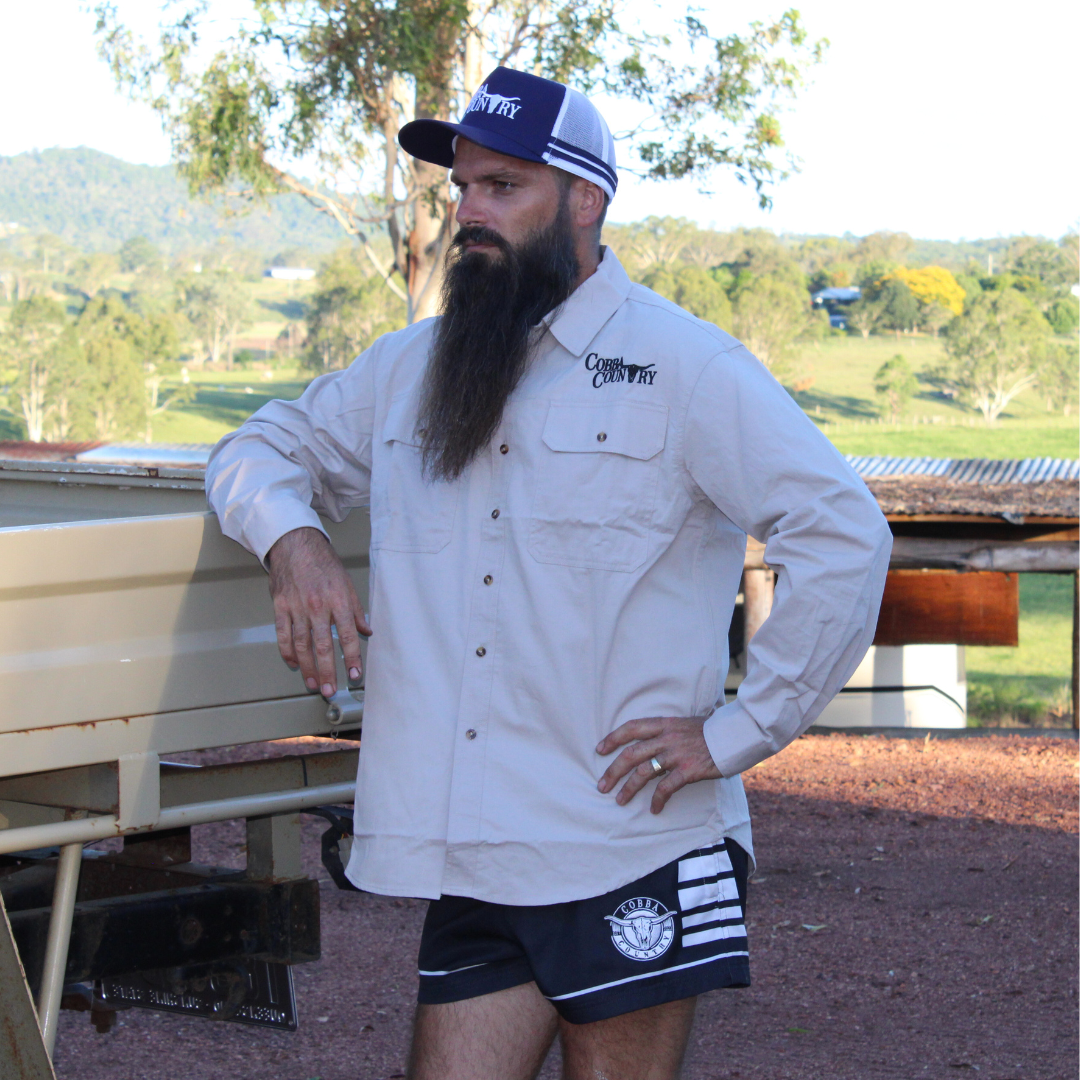 Men's Work Shirt (Full Button) - Stone