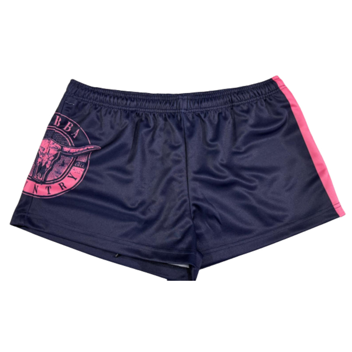 Footy Shorts (with zip pockets) - Navy & Pink