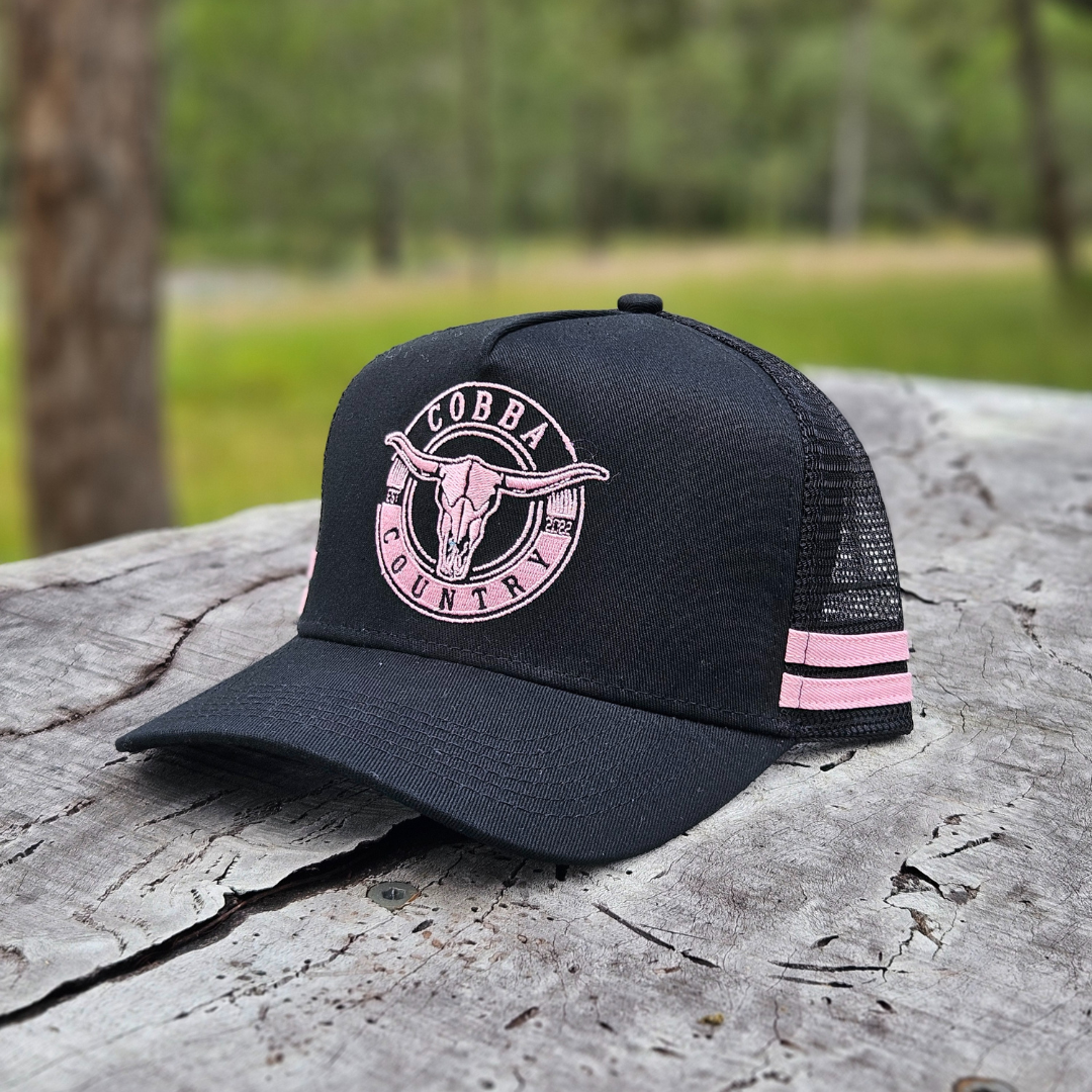 Trucker Hat - Hunter Black & Pink