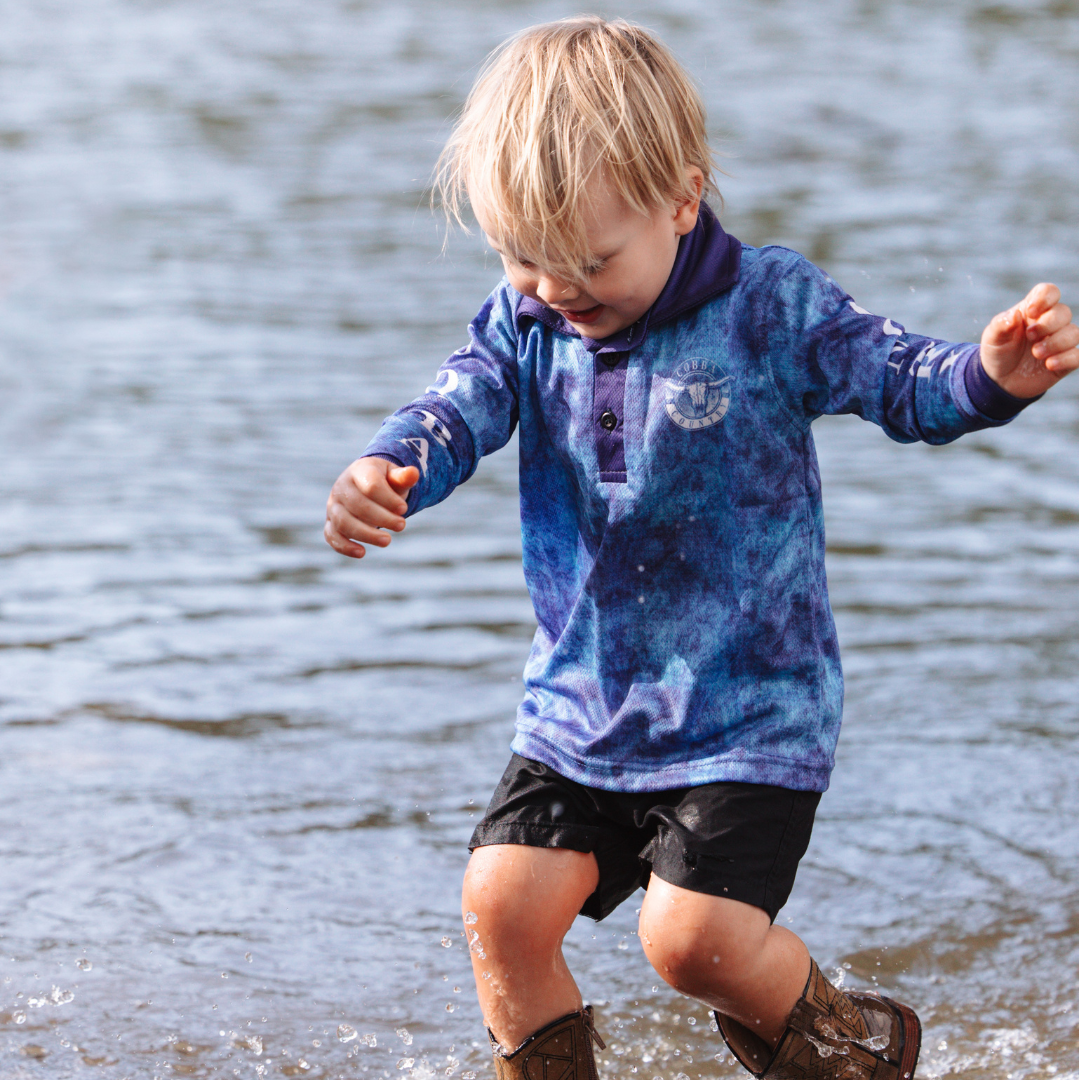 Kid's Fishing Shirt - Blue