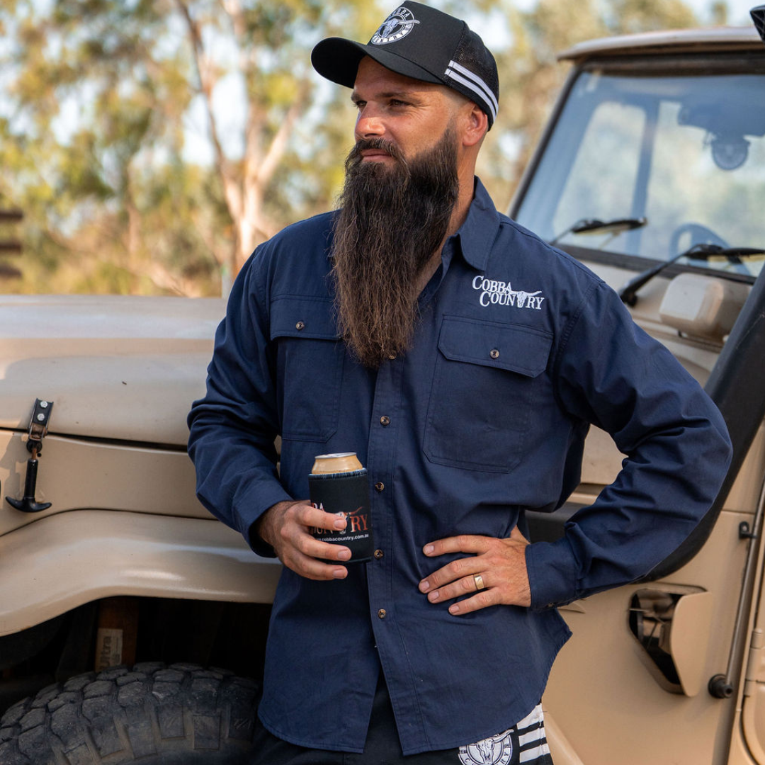 Men's Work Shirt (Full Button) - Navy