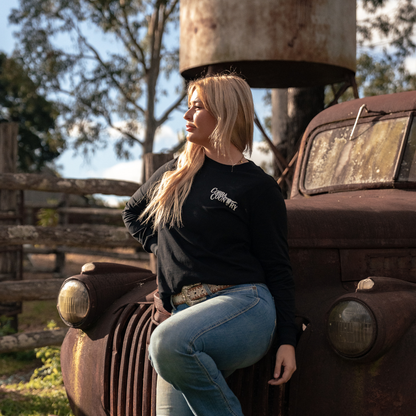 Women's Signature L/S Tee - Black & White