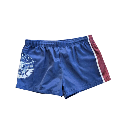 Footy Shorts (with Zip Pockets) - Navy & Maroon