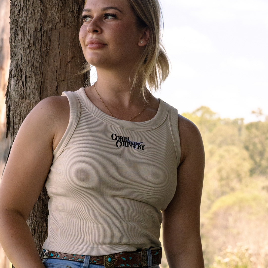 Rib Crop Tank - Bone