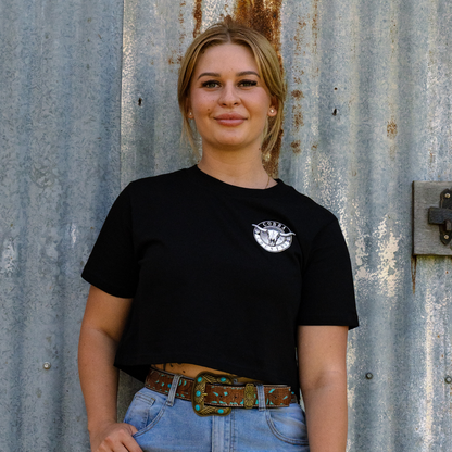 Cropped Hunter Tee - Black