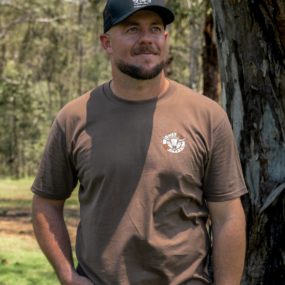 Men's Hunter Tee - Brown & Cowhide