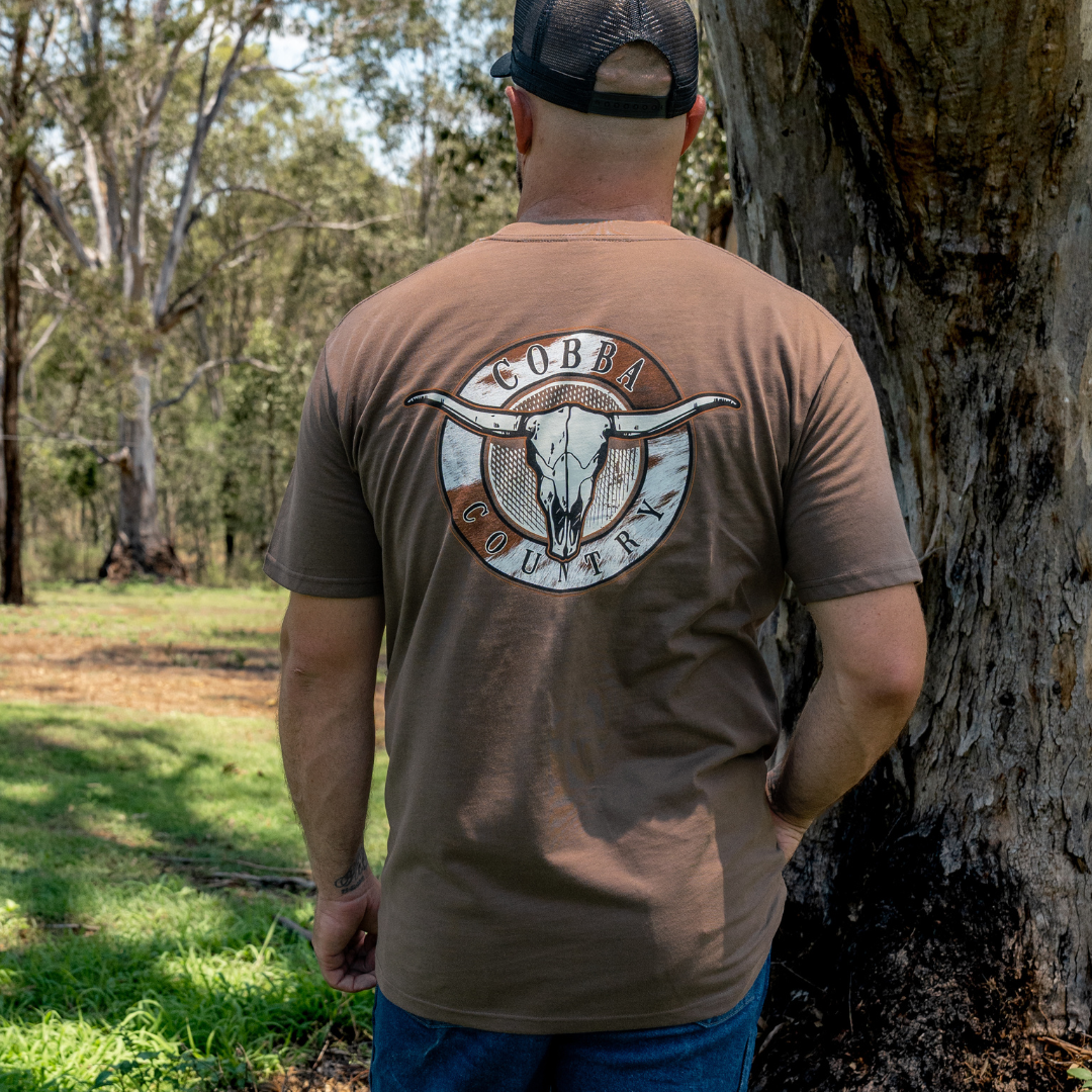 Men's Hunter Tee - Brown & Cowhide