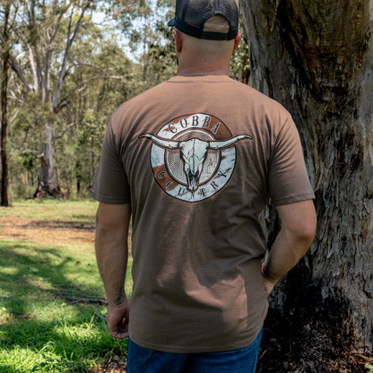 Men's Hunter Tee - Brown & Cowhide