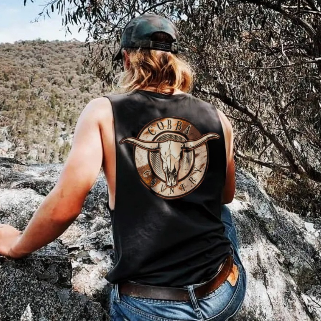 Men's Tank - Black & Cowhide