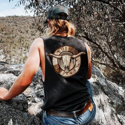 Men's Tank - Black & Cowhide