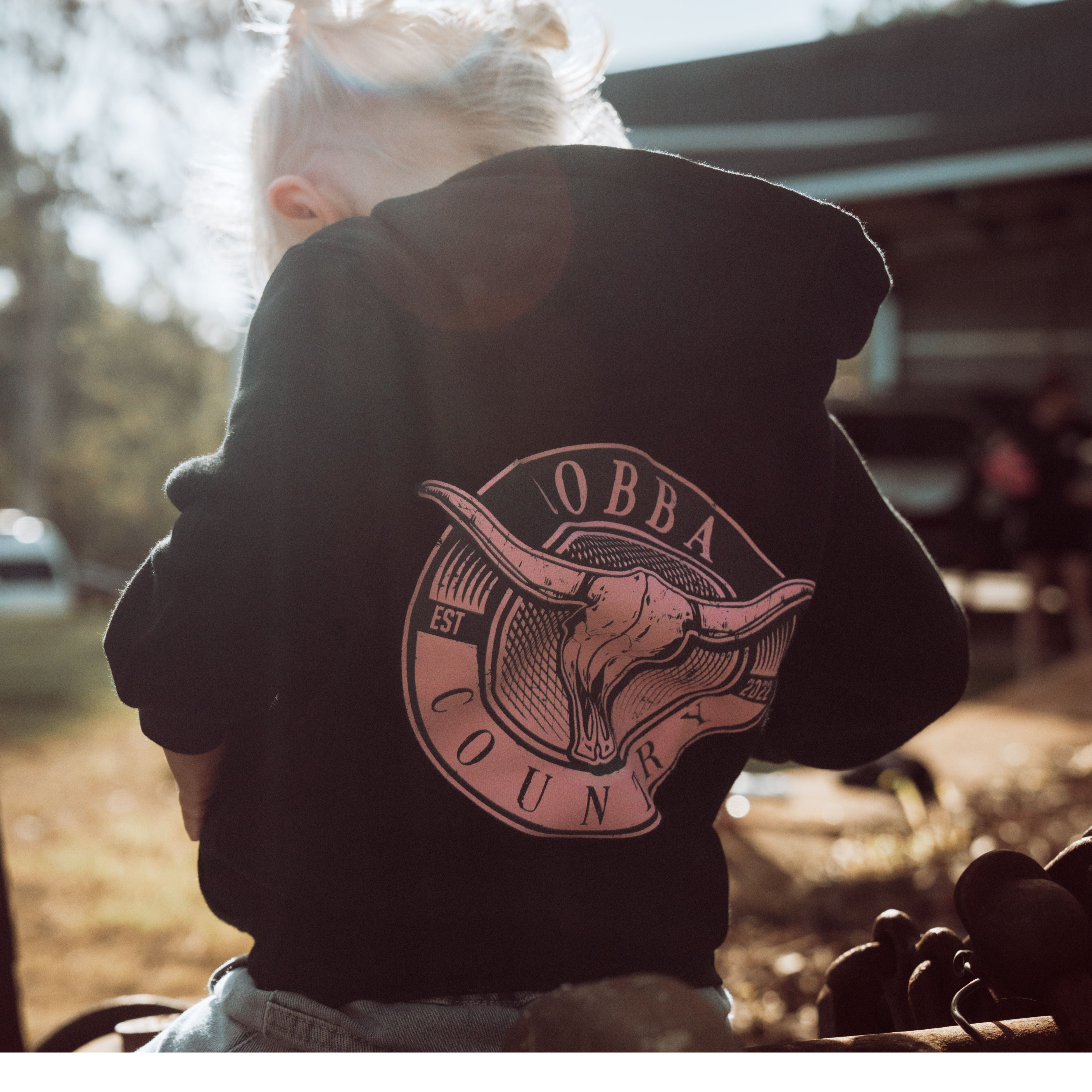 Kid's Hoodie - Black Hunter Pink Logo