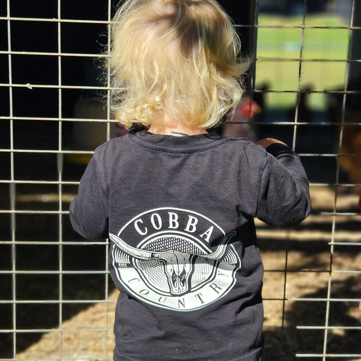 Kid's Long Sleeve Tee - Black Hunter White Logo