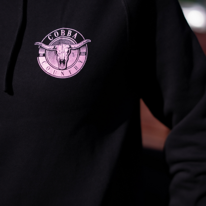 Hunter Hoodie - Black with Pink