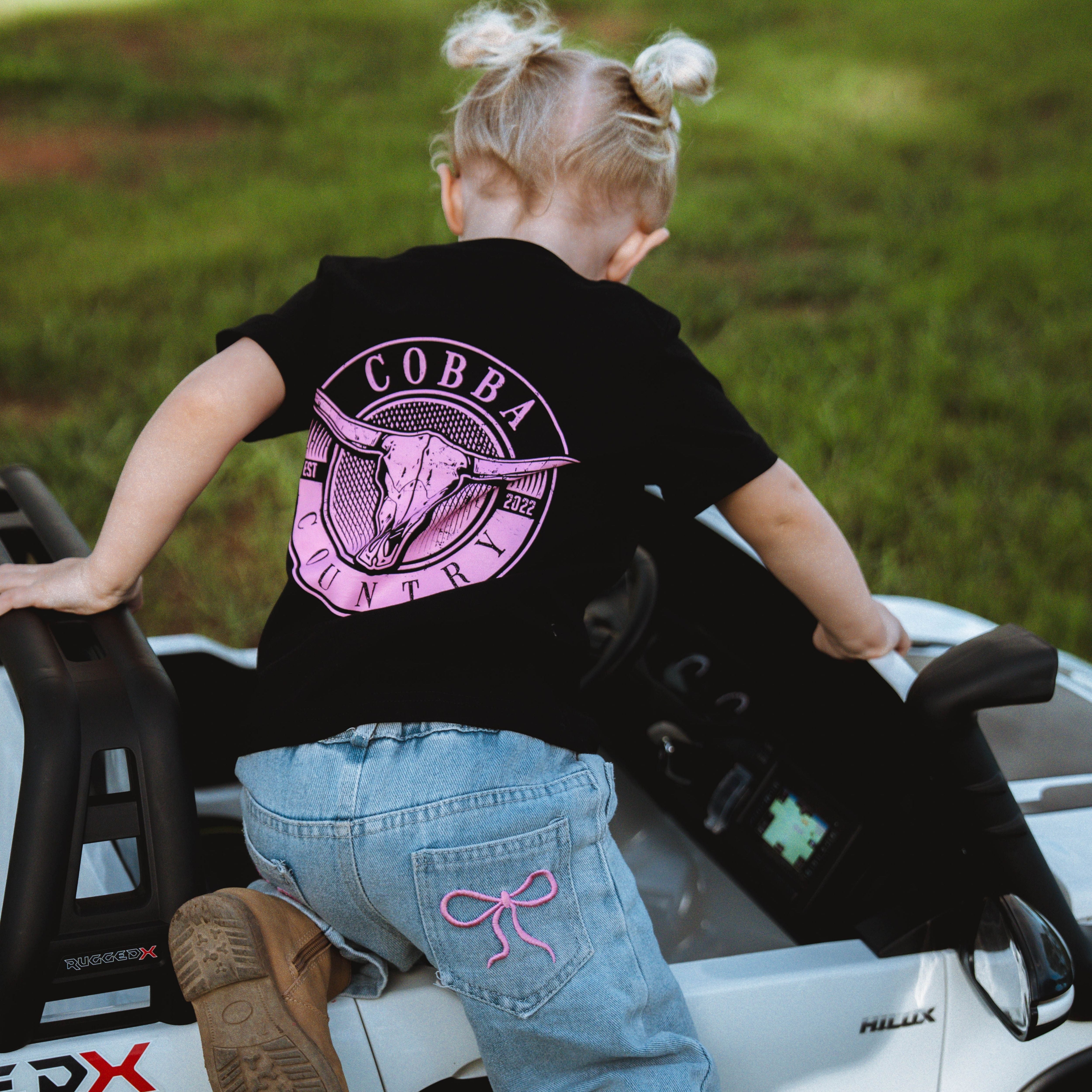 Kid's Hunter Tee - Black & Pink