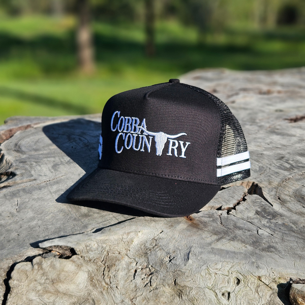 Trucker Hat Signature Black White – Cobba Country - Main Image