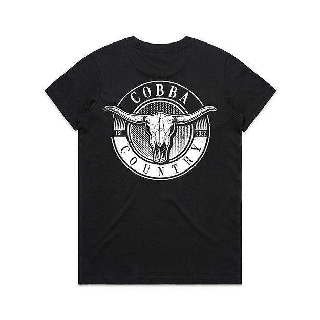 cobba_country_womens_hunter_tee_flat_back_black_white_casual.jpg

